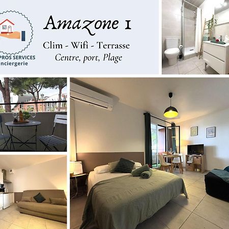 L'Amazone Studio Plein Centre Plages A 2Min Clim Wifi Sur Le Port - Top Prosconciergerie- 라그랑모트 외부 사진